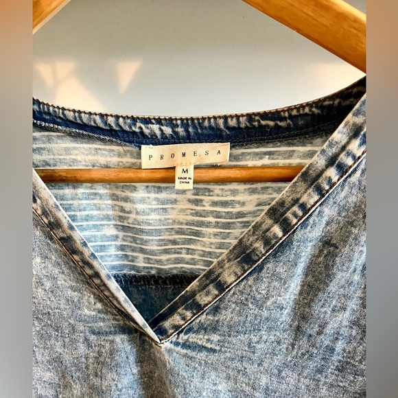 Denim cropped Promesa Shirt - Picture 2 of 4